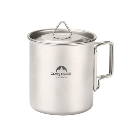 Camping Titanium Pot Mug Cup Outdoor, 750ml max French Press