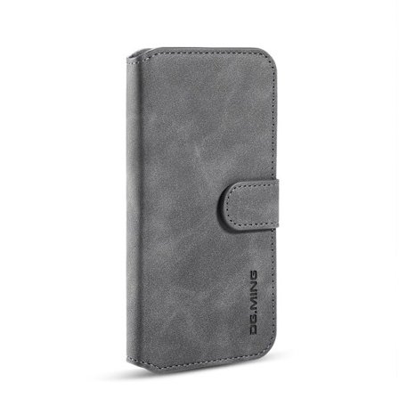 DG.MING Retro Wallet Cover for iPhone 11 Pro Max - Grey