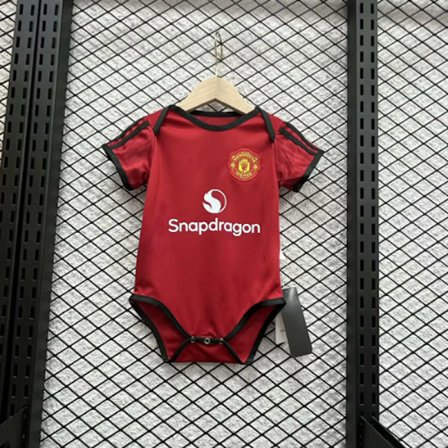 Ny 25-26 Manchester United FC Hemma Nyfödd Baby Jumpsuit Sparkdräkt Fotbollsdräkt Hemma Hemma