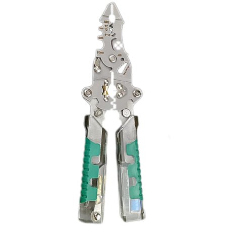 8-i-1 foldbar kabelstripper med spændingstester, multifunktionel elektrikertang til hjemmereparation [D]