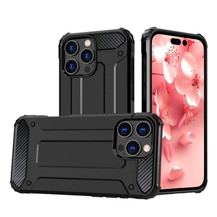 iPhone 16 Pro Hybrid Armor Telefontaske - Sort