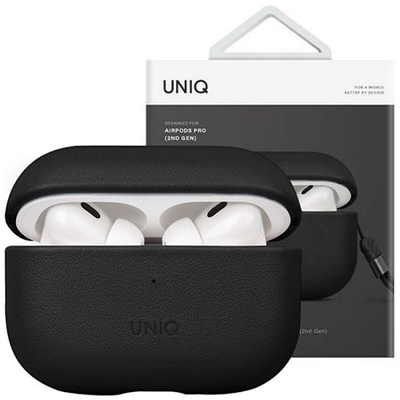 UNIQ veske Terra AirPods Pro 2 ekte skinn svart/Dallas svart