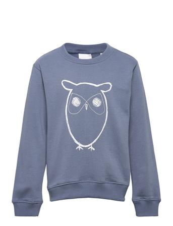 Owl Sweat - Gots/Vegan Sweatshirt Trøje Blå Knowledge Cotton Apparel