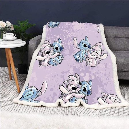 3D-digitaltryckt filt, Stitch Lammfleece tjock filt, Barnfilt med luftkonditionering