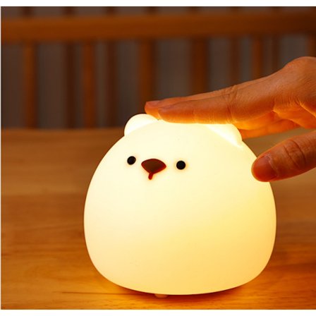 Liten fet björn silikon nattlampa sovrumslampa present