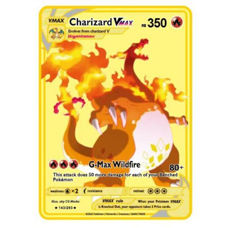 Cross-Border Dedikeret Ny Pocket Monster Spray Dragon Game Special Card Collection Metal Kort Regnbue Kort Sprog