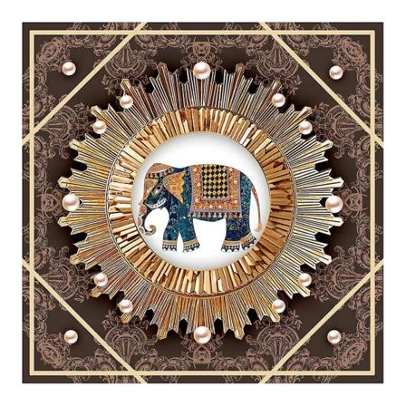 Mandala Mønster Design Diamantmaleri Dyr Elefant Rund Full Drill Mosaikk 5D Broderi DIY Krysssting Hjemmedekor Gaver 60858 40x40cm