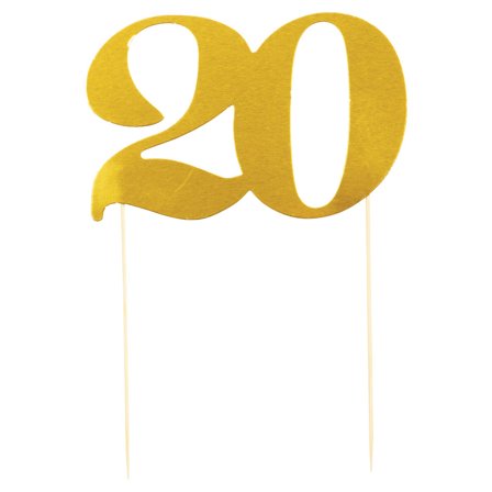 Cake Topper Guld 20
