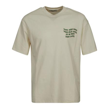 Amish, T-Shirt Jersey Printed Too Late Beżowy, Mężczyzna, Rozmiar: M