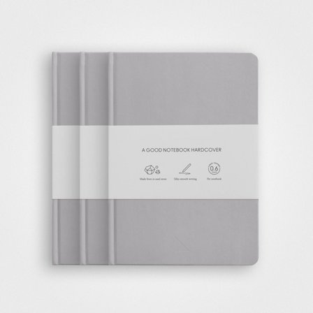 3 Pack Stone Paper Notebook Set | A5 Hardcover, Stone Grey, Lined