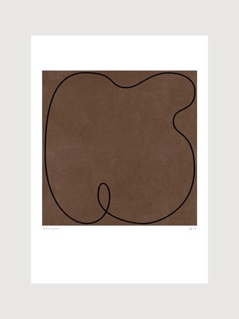 Poster med abstrakt linjeteckning i svart och brunt | Kunstary.com, 70x100 cm