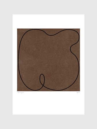 Poster med abstrakt linjeteckning i svart och brunt | Kunstary.com, 70x100 cm