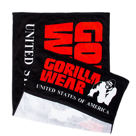 Gorilla Wear Functional Gym Towel, Black/Red