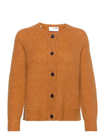 Slflulu Ls Knithort Cardigan Coll Orange Selected Femme