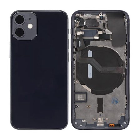 iPhone 12 Mini Back Cover Complete OEM Black With Small Parts
