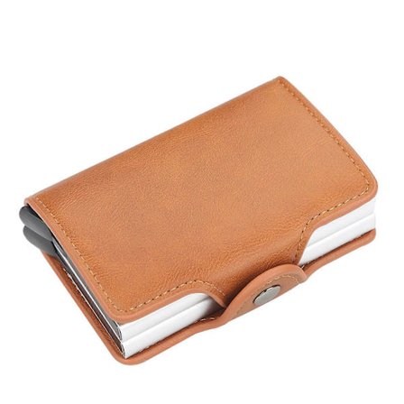 Dobbel Lag Anti-Tyveri Lommebok RFID-NFC Sikker POPs-UP Kortholder for Menn Kvinner