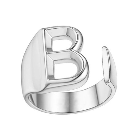 Justerbar ring med engelsk bokstav, modeaccessoar perfekt som presentidé