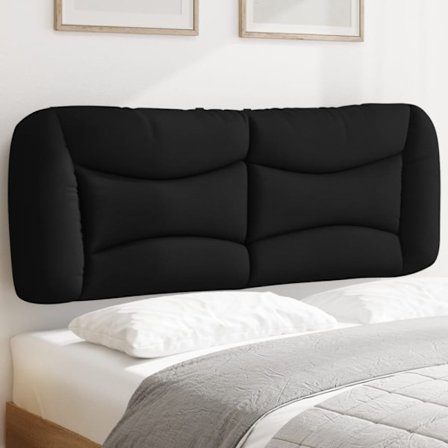 Headboard Cushion "Hvar" Black 140 cm Fabric