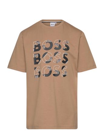 Short Sleeves Tee-Shirt Tops T-shirts Short-sleeved Brown BOSS