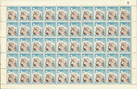 Danmark - Julemærkeark 1947 - Ufoldet