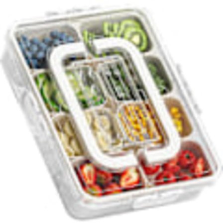 Delt snackbrett med lokk og håndtak, bærbar snackboks, transparent godterioppbevaringsorganisator