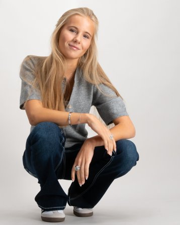 RYVLS Cloé Soft Knit S/S Cardigan Grå Tröjor Tjej - Kids Brand Store