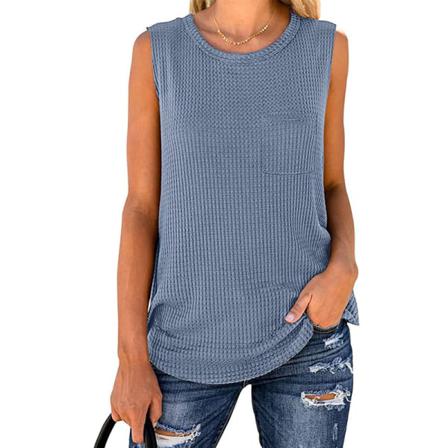 Ärmlös Camisole Vanlig T-shirt För Kvinnor