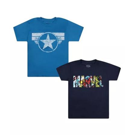 Marvel Boys Logotyp T-shirt (paket Med 2) 10-12 År Blå