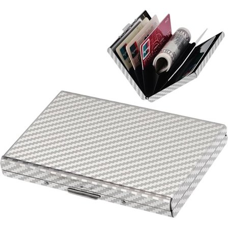 RFID-suojattu luottokorttikotelo, ohut metallilompakko 6 korttipaikalla miehille ja naisille, hopea