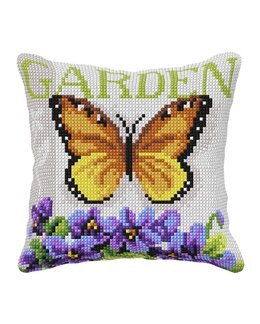 Stickpackung Kissen Schmetterling & Feilchen