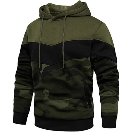 Miesten fleece-huppari vetoketjullinen rento huppari kontrastivärinen huippukankaalla