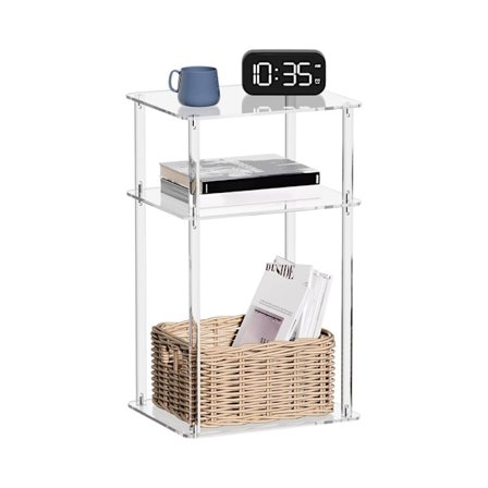 Hylla med 3 plan - Transparent plast