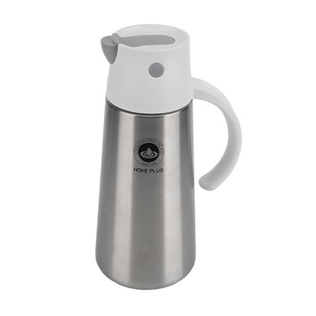 Rustfrit stål 750ML olie dispenser flaske automatisk flip uigennemsigtig antioxidant køkken pot hvid