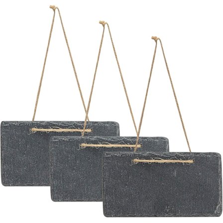 Sett med 3 Skifertavler 17 x 9 cm Krittavle Skifertavle Memotavle Dørskilt Dekorativ Kritt-look Skifer Dekorativt Skilt