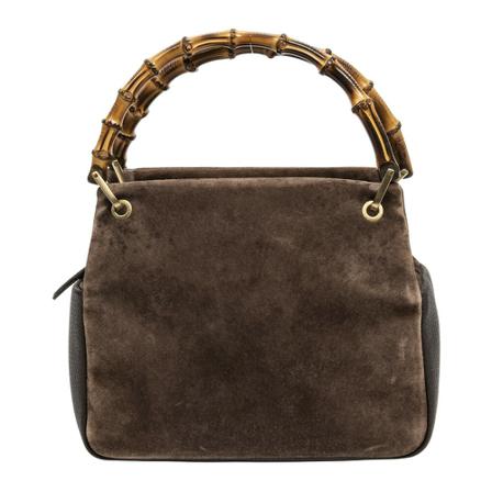 Gucci Vintage Pre -owned Small Bamboo Square Tote Brun, Dame Vintage Tasker, Størrelse: ONE Size