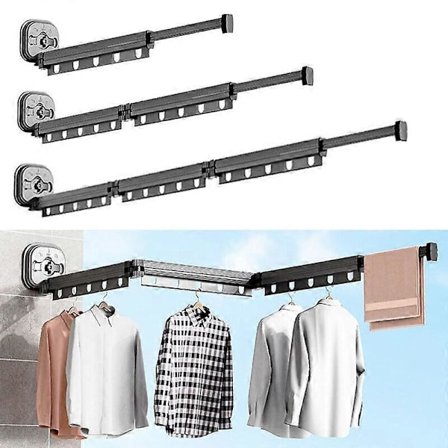 Vægmonteret Sammenklappeligt Tørrestativ med Sugekop [DB]