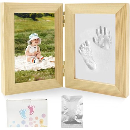 Baby Håndavtrykkssett, Personlig Nyfødt Minneramme med Fotovisning og Blekkfritt Avtrykksform for Baby Shower Gaver, Nye Mamma Minner