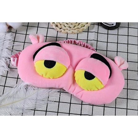 Øjenmaske, Fluffy Face Sleepy Face Sjov Nyhed Tegneserie Frø Øjenbetræk Sove Rejsemaske (Pink)