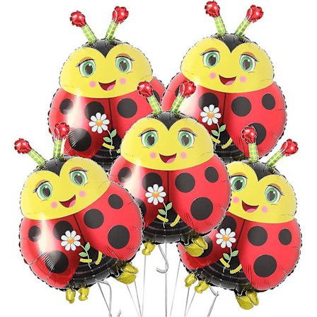 5 stk. Mariehøne Balloner Dyr Insekt Folieballoner Til Fødselsdag Baby Shower Mariehøne Tema Fest Dekorationer Forsyninger
