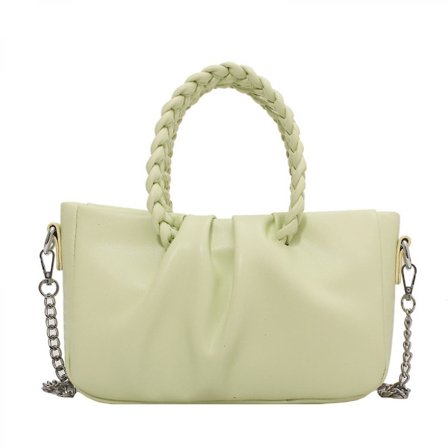 2023 Spring And Summer Gentle Style Portable One-shoulder Cross-body Women's Bag Pleated Small Handbag (green)