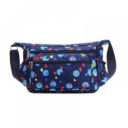 Dam Messenger Bag i Oxfordtyg, Casual Diagonal Blommig Tygväska, Myntplånbok A916-1197