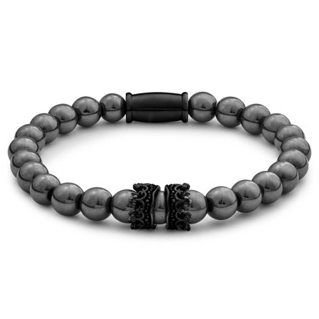 Bracciale Vasilios in ematite nera per uomini - Bracciali con perline