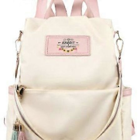 Oxford tyg ryggsäck dam stor kapacitet dragsko sportväska ryggsäck dam ryggsäck off-white