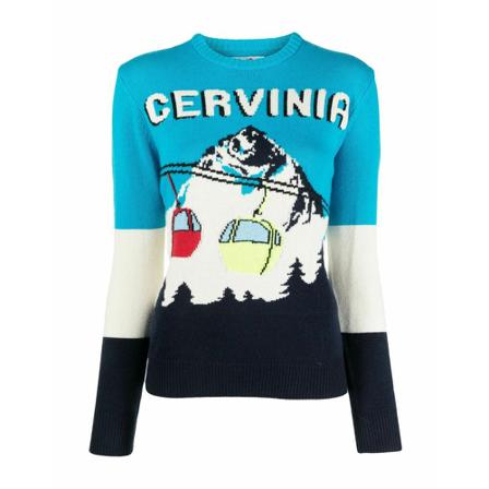 Saint Barth, Round-neck Knitwear Blauw, Dames, Maat:XS