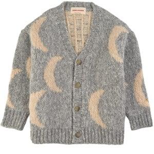 Kids - Bobo Choses Gray Moon Printed Knit Cardigan 10-11 Years - Jumpers and knitwear - 10-11 years - Grey