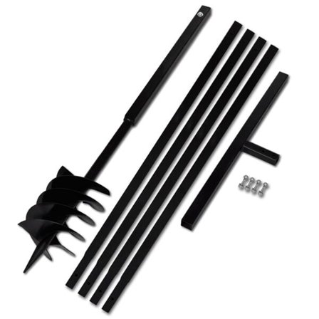 vidaXL Jordborr 180 mm Stål inkl. förlängningsrör 5 meter