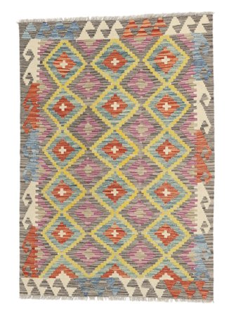 Tejida A Mano Kilim Afghan Old Style Alfombra 100X144 De Lana Marrón/Verde Pequeño