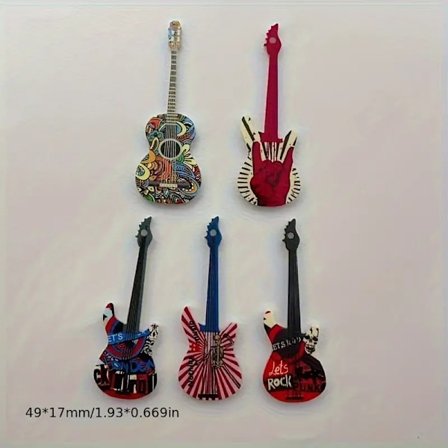 10 stk. Akryl Mini Guitar Charms, Ideelle Tilbehør til Halskæde Armbånd Nøglering Smykkefremstilling