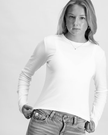 Kids ONLY KOGBINA LIFE L/S O-NECK TOP Blanc Hauts et chemisiers Fille - Kids Brand Store