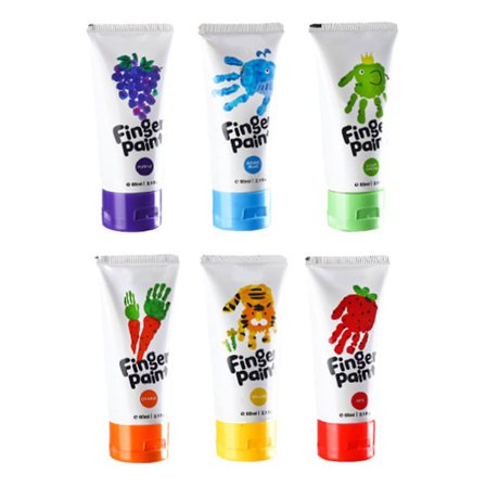 60ml Sikre Fingermaling Lyse Farger Vaskbare Kunstmalingsutstyr for Baby og Barn 6 Farger
